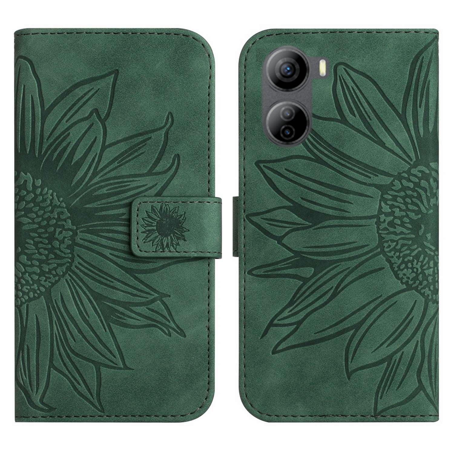 HT04 For ZTE Libero 5G IV Case Sunflower Imprint Phone Wallet Cover with Shoulder Strap - Light Purple HT04 For ZTE Libero 5G IV Case Sunflower Imprint Phone Wallet Cover with Shoulder Strap - Light Purple